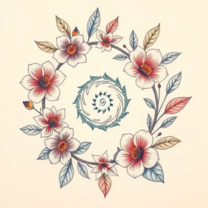 Floral Spiral Tattoo