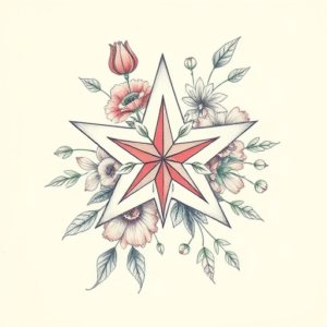 Floral Star Tattoo