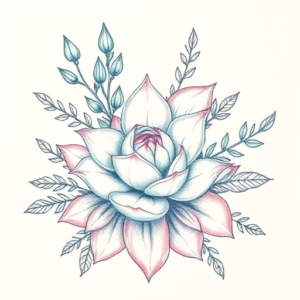 Floral Succulent Tattoo
