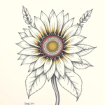 Floral Sunflower Tattoo