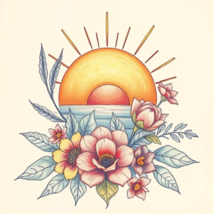 Floral Sunrise Tattoo