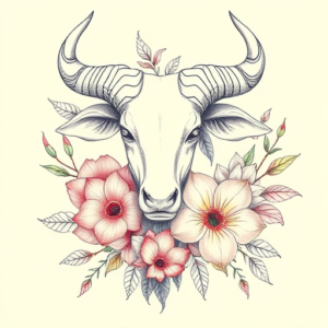 Floral Taurus Tattoo