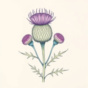 Floral Thistle Tattoo