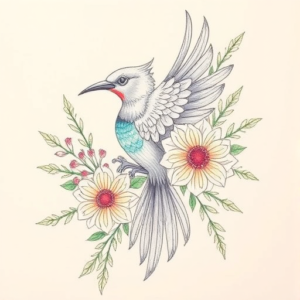 Floral Thunderbird Tattoo