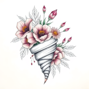 Floral Tornado Tattoo