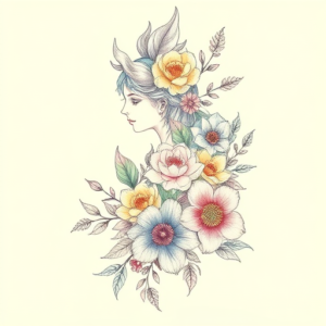 Floral Valkyrie Tattoo