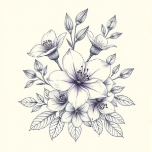 Floral Violet Tattoo