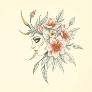 Floral Warrior Tattoo