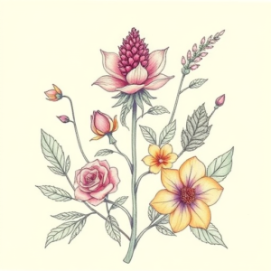 Floral Weed Tattoo