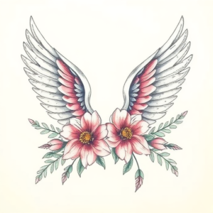 Floral Wings Tattoo