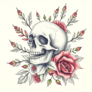Floral Zombie Tattoo