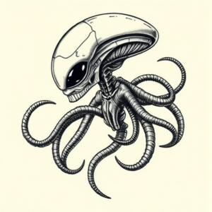 Full-View Alien Tattoo