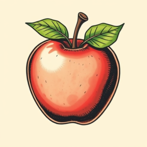 Full-View Apple Tattoo