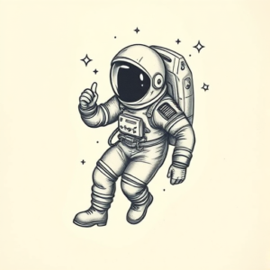 Full-View Astronaut Tattoo