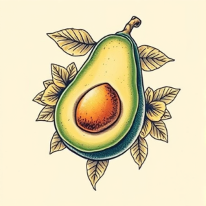 Full-View Avocado Tattoo