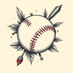 Full-View Baseball Tattoo