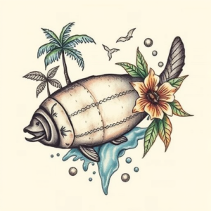 Full-View Beach Tattoo