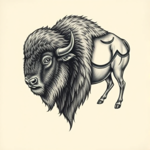 Full-View Bison Tattoo