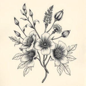 Full-View Botanical Tattoo