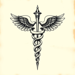 Full-View Caduceus Tattoo