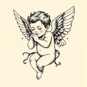 Full-View Cherub Tattoo