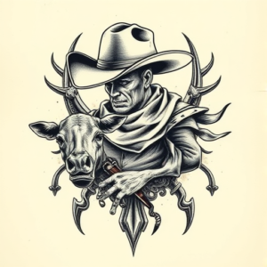 Full-View Cowboy Tattoo