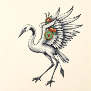 Full-View Crane Tattoo