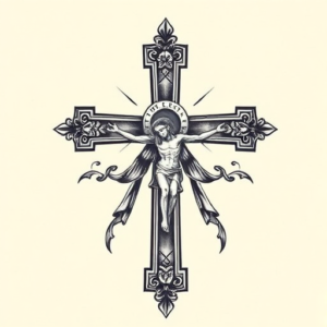 Full-View Crucifix Tattoo
