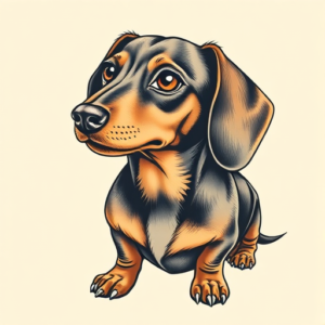 Full-View Dachshund Tattoo