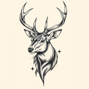 Full-View Deer Tattoo