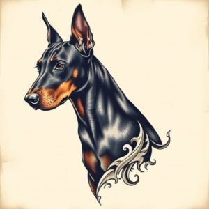 Full-View Doberman Tattoo