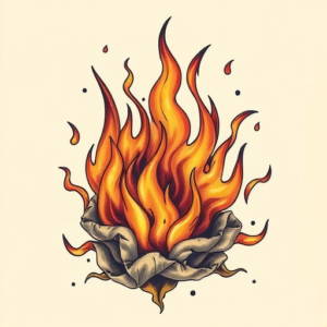 Full-View Fire Tattoo