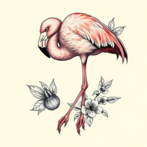 Full-View Flamingo Tattoo