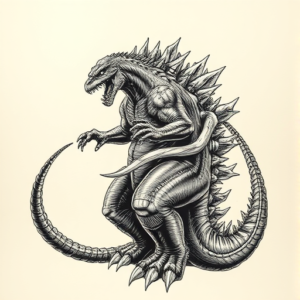 Full-View Godzilla Tattoo