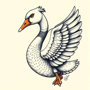 Full-View Goose Tattoo