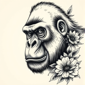Full-View Gorilla Tattoo