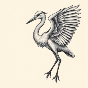 Full-View Heron Tattoo