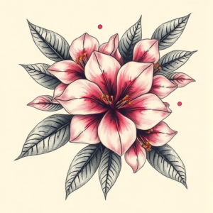 Full-View Honeysuckle Tattoo