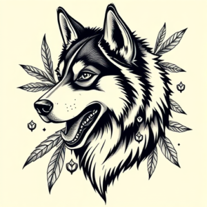Full-View Husky Tattoo