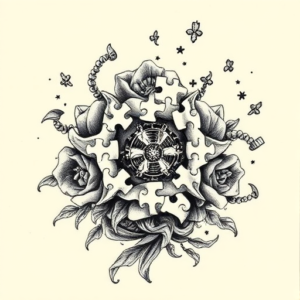 Full-View Jigsaw Tattoo