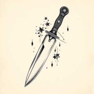 Full-View Knife Tattoo