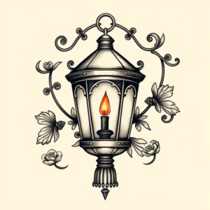 Full-View Lantern Tattoo