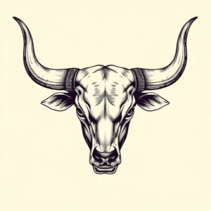 Full-View Longhorn Tattoo
