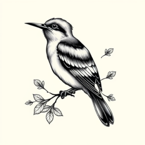 Full-View Mockingbird Tattoo