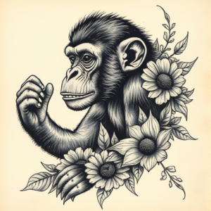Full-View Monkey Tattoo