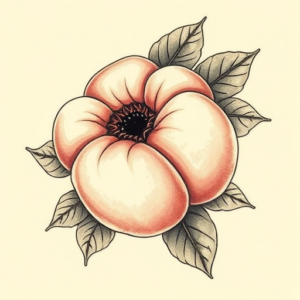 Full-View Peach Tattoo