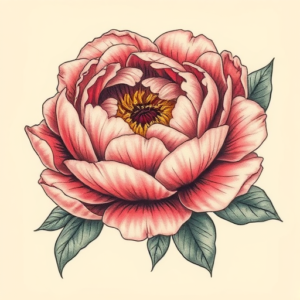 Full-View Peony Tattoo