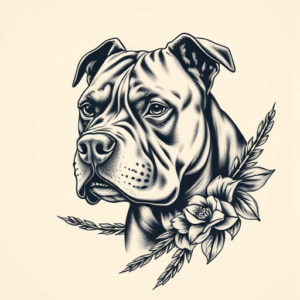 Full-View Pitbull Tattoo