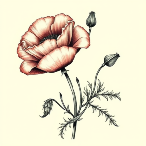 Full-View Poppy Tattoo