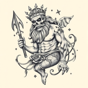 Full-View Poseidon Tattoo
